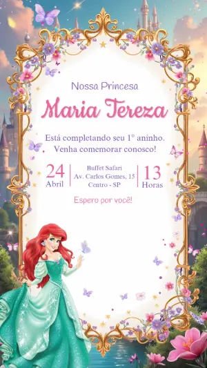 Invitación de cumpleaños Princesas – Estático – Criativa Sant