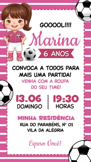 Soccer Birthday Invitation – Static – Festôu Convites