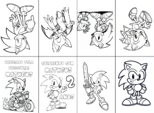 Livrinho de Colorir Aniversário Sonic para Editar e Imprimir