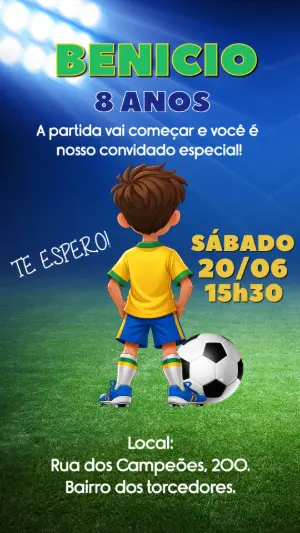 Soccer Birthday Invitation – Static – Gley Leobas