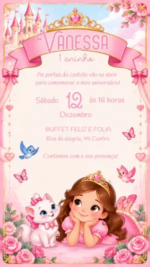 Invitación de cumpleaños Princesas – Estático – Felicity Artes