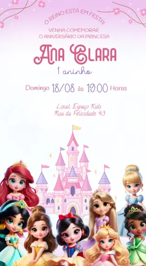 Invitación de cumpleaños Princesas – Estático – Felicity Artes