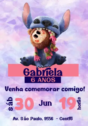 Invitación de cumpleaños Stitch – Estático – Mayara Nascimento Sacaldassy