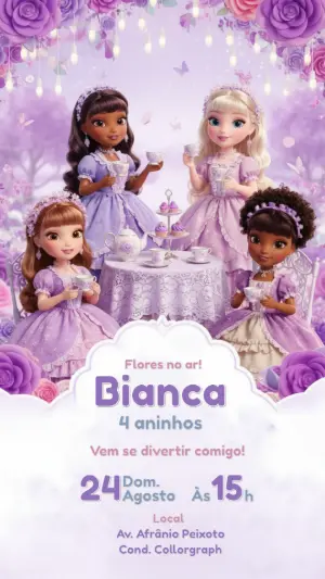 Invitación de cumpleaños Princesas – Estático – CollorGraph EDITOR