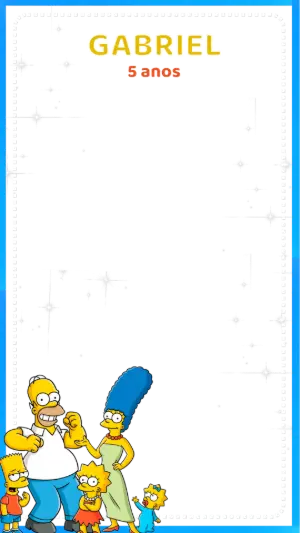 Moldura Story de Aniversário Simpsons para Editar Online