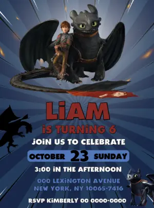 How to Train Your Dragon Birthday Invitation to Edit Online
