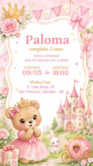Invitación de cumpleaños Princesas – Estático – CollorGraph EDITOR