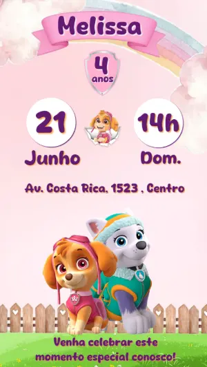Invito di compleanno Paw Patrol – Statico – Maira Chediac