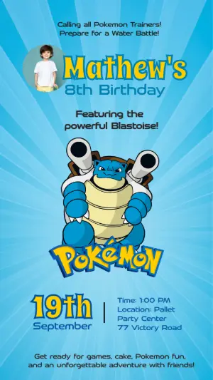 Convite Pokémon – Estático – Tay