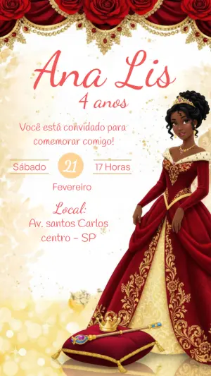 Invitación de cumpleaños Princesas – Estático – CollorGraph EDITOR