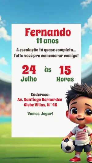Soccer Birthday Invitation – Static – CollorGraph Convites