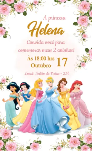Invito di compleanno Principesse – Statico – Color Art Studio