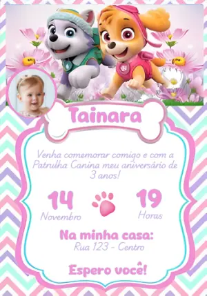 Invito di compleanno Paw Patrol – Statico – Convites e Artes Digitais