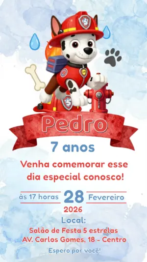 Paw Patrol Birthday Invitation – Static – CollorGraph EDITOR