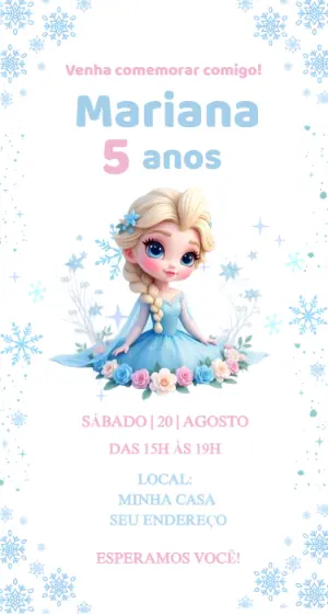 Invitación de cumpleaños Princesas – Estático – Ana Clara