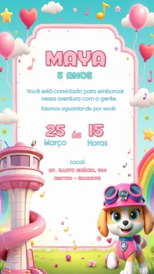 Invito di compleanno Paw Patrol – Statico – CollorGraph Convites