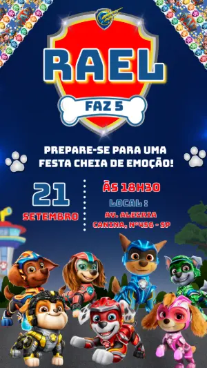 Invito di compleanno Paw Patrol – Statico – Felicity Artes