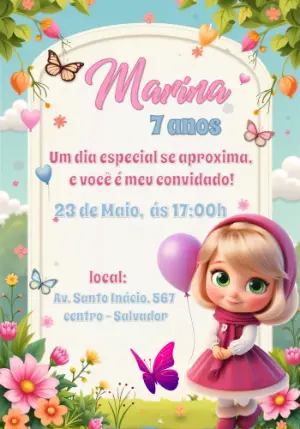 Invitación de cumpleaños Jardín encantado – Estático – Gisele