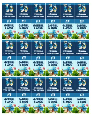 Rótulo Lembrancinha TicTac Smurfs Aniversário Infantil Editável