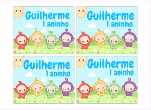 Etiqueta Marmita Aniversário Teletubbies para Editar Online