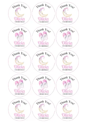 Sleepover Birthday Favor Tags - Cute Editable Template