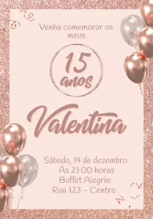 15岁生日邀请函 – 静态 – Convites e Artes Digitais