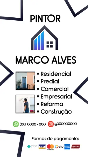 Cartão de Visita para Pintor Profissional para Editar Online