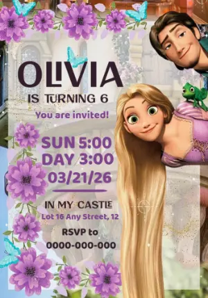 Invitación de cumpleaños Princesas – Estático – Wolf Designer