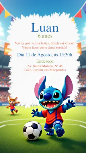 Invitación de cumpleaños Stitch – Estático – CollorGraph Convites