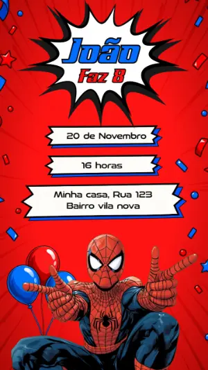 Convite Animado Homem Aranha Falante para Editar Online