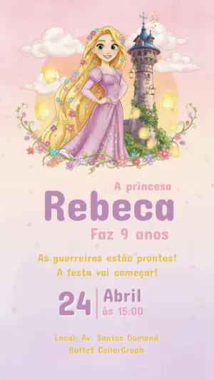 Invitación de cumpleaños Princesas – Estático – CollorGraph Convites