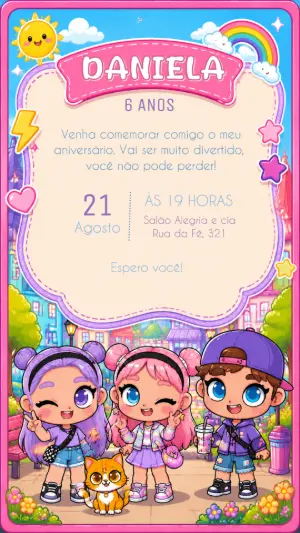Convite de Aniversário Avatar Word para Editar