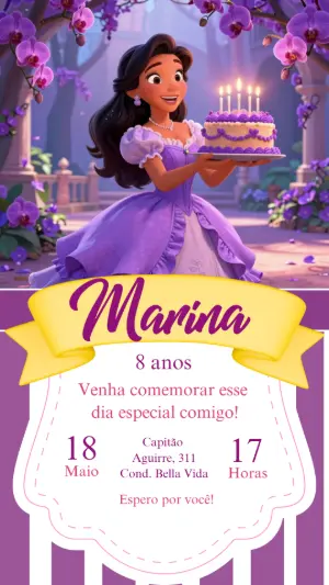 Invitación de cumpleaños Princesas – Estático – CollorGraph Convites