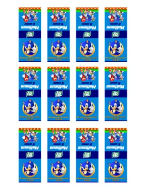 Adesivo Tic Tac Aniversário Sonic para Editar e Imprimir