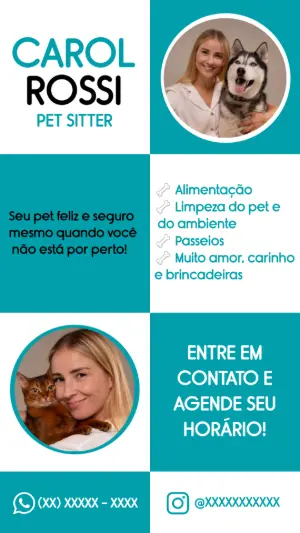 Cartão de Visita Pet Sitter Moderno para Editar Online