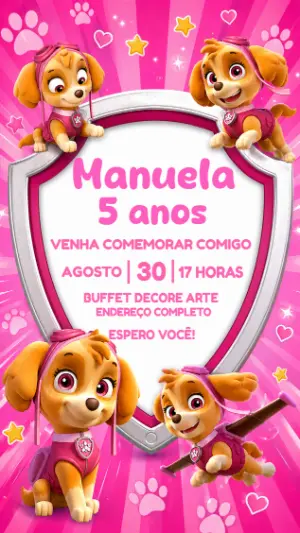 Invito di compleanno Paw Patrol – Statico – Renata Designer