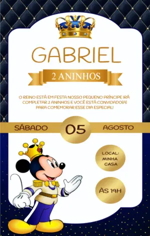 Mickey Mouse Birthday Invitation – Static – FLORZINHA CONVITES
