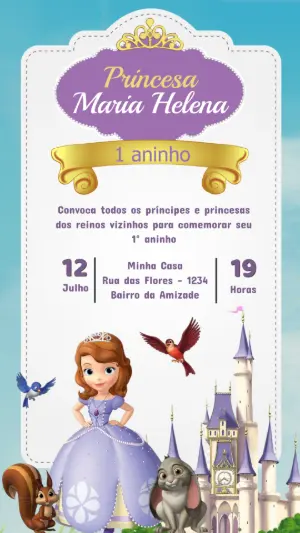 Invito di compleanno Principesse – Statico – Arte Coelho Digital