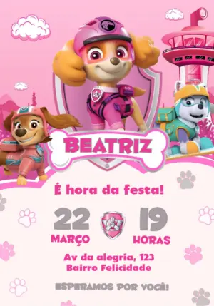 Invito di compleanno Paw Patrol – Statico – Vi Studio