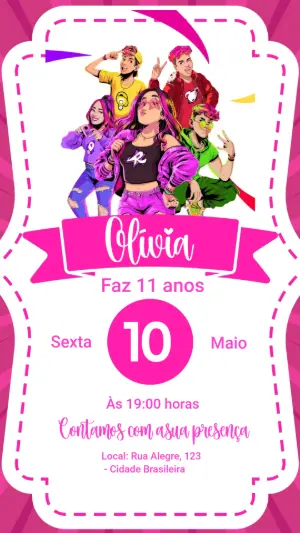 Invitation d'anniversaire KPop Demon Hunters – Statique – Laiane