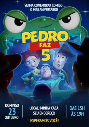 Convite de Aniversário Toy Story 4 para Editar Online