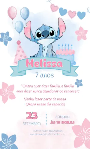 Stitch Birthday Invitation – Static – Felicity Artes