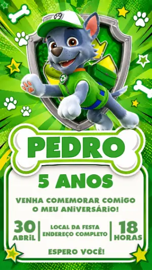 Invito di compleanno Paw Patrol – Statico – Decore Arte