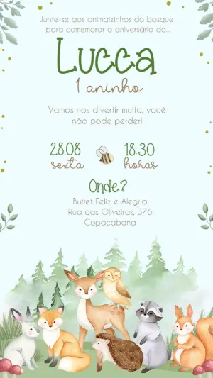 Animals Birthday Invitation – Static – Felicity Artes