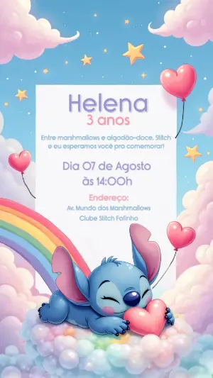 Invitación de cumpleaños Stitch – Estático – CollorGraph Convites