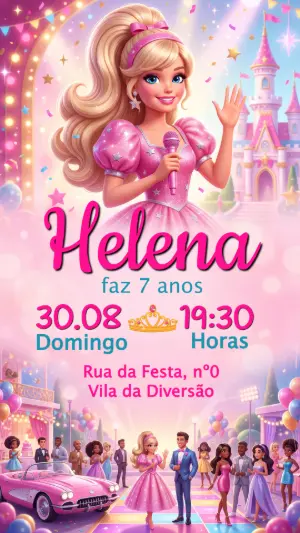 Invitación de cumpleaños Princesas – Estático – Convide aê!