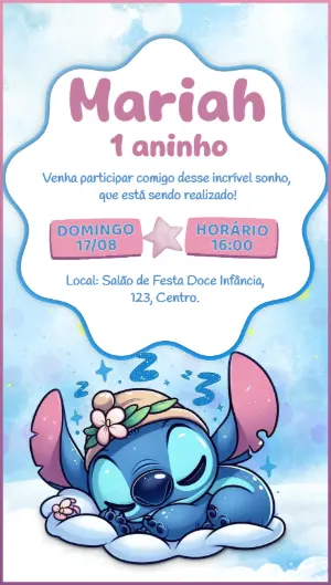 Invitación de cumpleaños Stitch – Estático – Idesign Personalizados