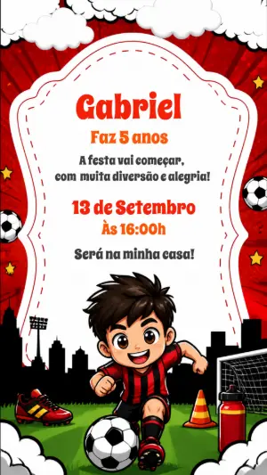 Soccer Birthday Invitation – Static – CollorGraph Convites