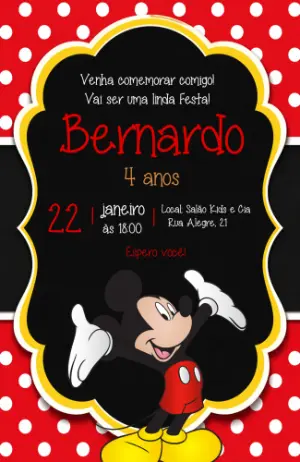 Mickey Mouse Birthday Invitation – Static – Felicity Artes