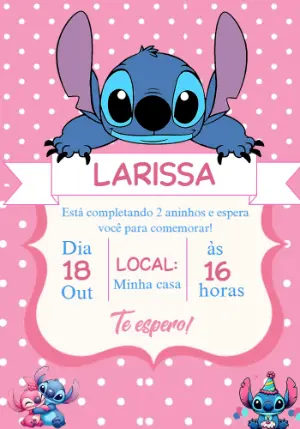 Invitación de cumpleaños Stitch – Estático – Priscila